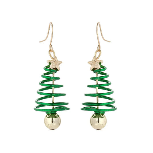 1 Pair Christmas Dangle Earrings Christmas Bell Light Bulbs Hoop Earrings Christmas Tree Earrings for Women Girls Xmas Part Gift - KAPIPOP