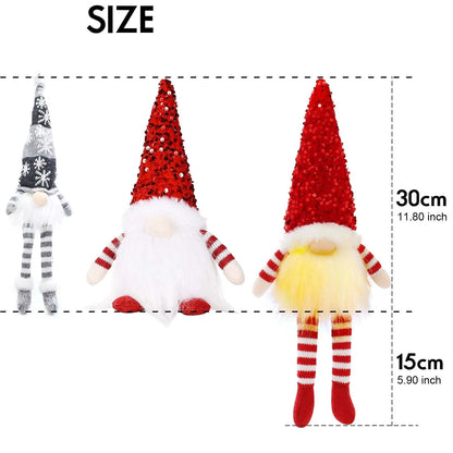 2024 Christmas Decorations LED Gnome Sequins Faceless Doll Night Light for Home Holiday Xmas Ornament Gift Navidad New Year - KAPIPOP