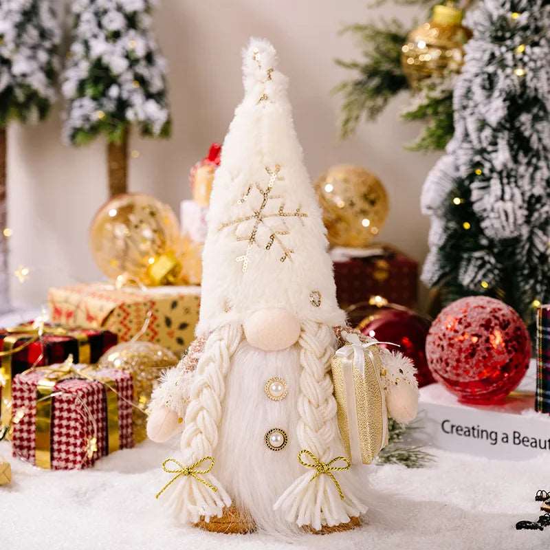 2024 Christmas Decorations LED Gnome Sequins Faceless Doll Night Light for Home Holiday Xmas Ornament Gift Navidad New Year - KAPIPOP